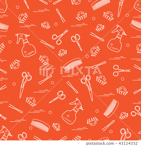 Cute pattern of scissors, combs, hairclip, Cute pattern of scissors, combs, hairclip, 43114332