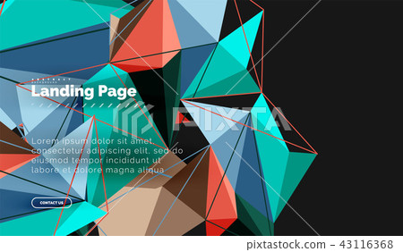 Polygonal geometric design, abstract shape made of triangles, trendy background Polygonal geometric design, abstract shape made of triangles, trendy background 43116368