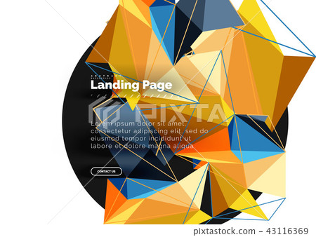 Polygonal geometric design, abstract shape made of triangles, trendy background Polygonal geometric design, abstract shape made of triangles, trendy background 43116369