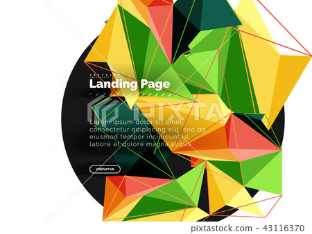 Polygonal geometric design, abstract shape made of triangles, trendy background Polygonal geometric design, abstract shape made of triangles, trendy background 43116370