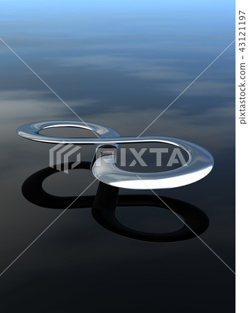 CG 3D illustration Stereoscopic design Infinite possibilities Object mark Symbol Metal CG 3D illustration Stereoscopic design Infinite possibilities Object mark Symbol Metal 43121197
