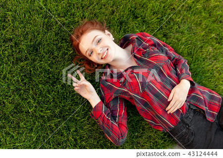 Beautiful young red-haired student girl Beautiful young red-haired student girl 43124444