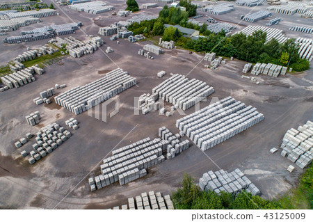 Aerial view of factory for Blocks of concrete stones Building materials industry products for Aerial view of factory for Blocks of concrete stones Building materials industry products for 43125009