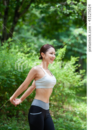 慢跑,運動,運動,年輕的女人 慢跑,運動,運動,年輕的女人 43125024