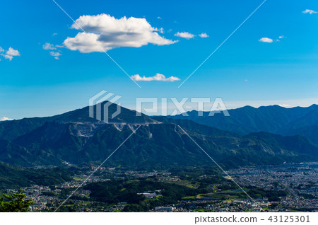Summer view from mountain summit of Mt. Mountain, Iimoriyama and Chichibu Basin 2018.08 Medium Telephoto a-2 43125301