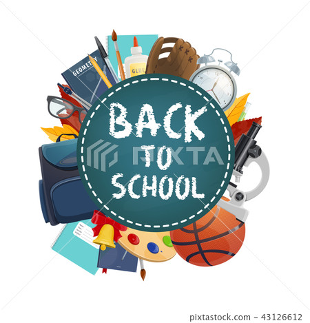 Back to school poster. Vector education stationery Back to school poster. Vector education stationery 43126612