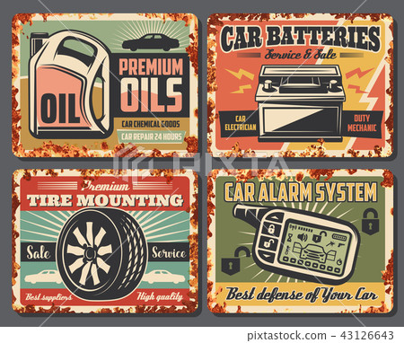Car auto service station rusty retro posters Car auto service station rusty retro posters 43126643