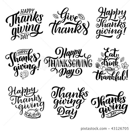 Thanksgiving holiday vector calligraphy lettering 43126705