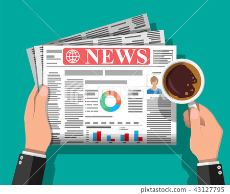 Daily newspaper in hands 43127795