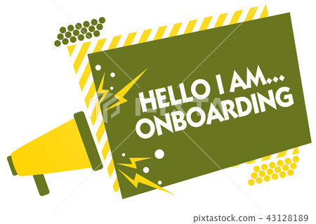 Writing note showing Hello I Am... Onboarding 43128189