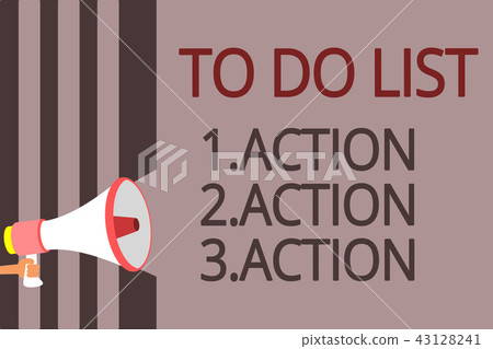 Action List Sign Text sign showing To Do List 1.Action 2.Action 3 - Stock Illustration ...