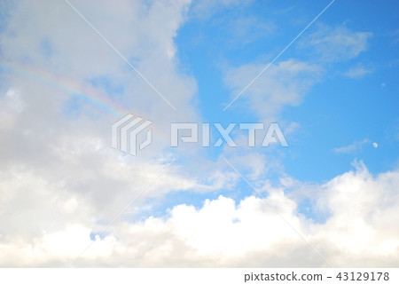 Rainbow and white moon 43129178