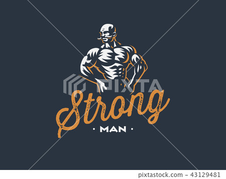 A vintage strong man with a mustache. A vintage strong man with a mustache. 43129481