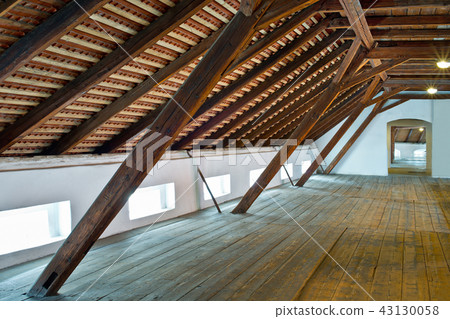 Rafters of hop store house in Zatec town. Czech Rafters of hop store house in Zatec town. Czech 43130058