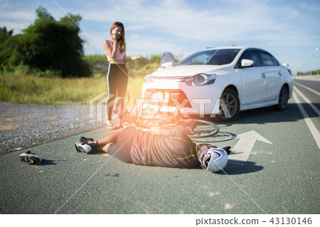 Asia cyclist injured on the street bike Asia cyclist injured on the street bike 43130146