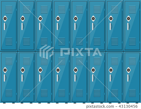 Empty blue school lockers 43130456