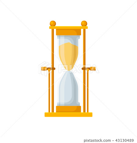 Golden sand hourglass, sandglass device for measuring time vector Illustration on a white background 43130489