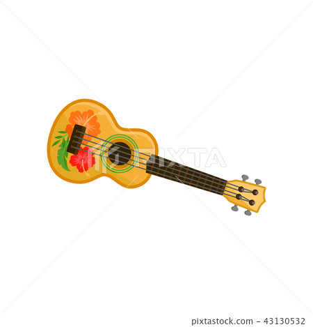 Ukulele, Hawaian National musical instrument vector Illustration on a white background Ukulele, Hawaian National musical instrument vector Illustration on a white background 43130532