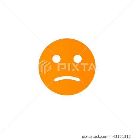Dissatisfied emoji anthropomorphic face.  43131313