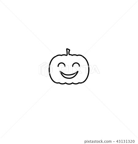 Jack o lantern line smiling pumpkin sticker Jack o lantern line smiling pumpkin sticker 43131320
