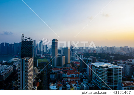 Singapore urban aerial landscape during sunset 43131407
