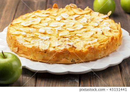 Homemade Organic Apple Pie on wooden background Homemade Organic Apple Pie on wooden background 43131441