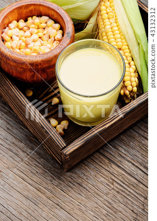 Corn milk in glass 43132312