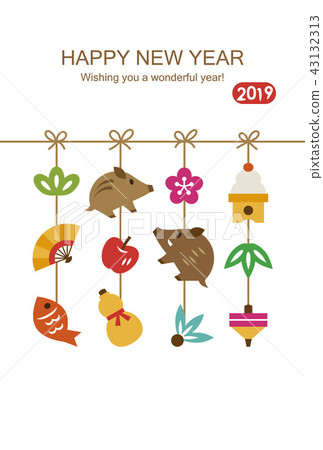 sign of the hog, twelfth sign of the chinese zodiac, new year's card 43132313
