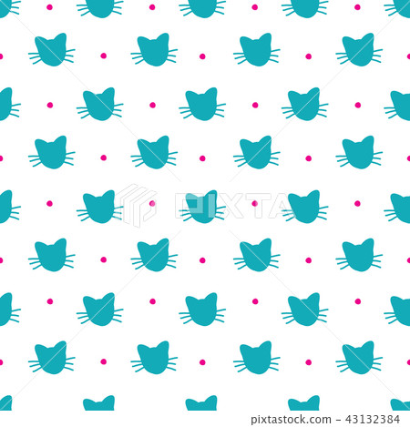 Hand Drawn Cats Vector Seamless Pattern - Stock Illustration [43132384 ...