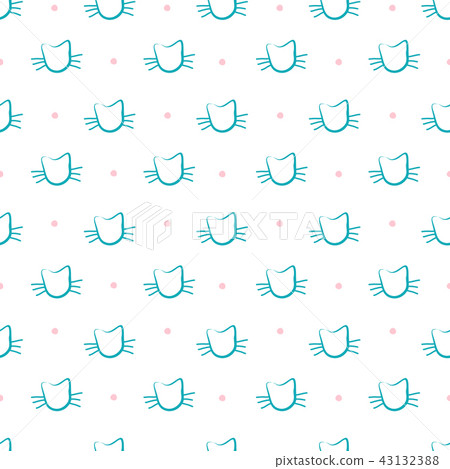Hand Drawn Cats Vector Seamless Pattern - Stock Illustration [43132388 ...