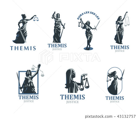 The goddess of justice Themis. Set. Vector. 43132757