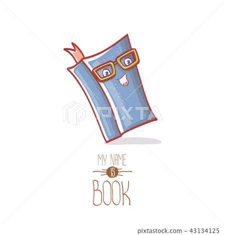cute cartoon book character with eyes isolated on white background. My name is book vector concept cute cartoon book character with eyes isolated on white background. My name is book vector concept 43134125