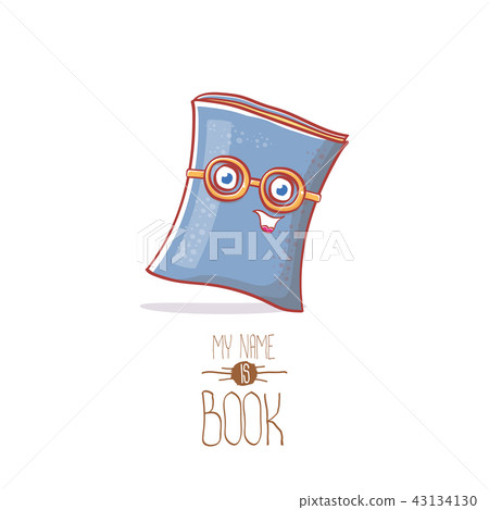 cute cartoon book character with eyes isolated on white background. My name is book vector concept cute cartoon book character with eyes isolated on white background. My name is book vector concept 43134130