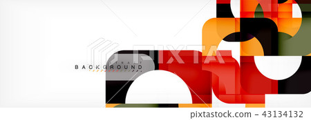 Colorful squares composition abstract banner. Illustration for business brochure or flyer 43134132