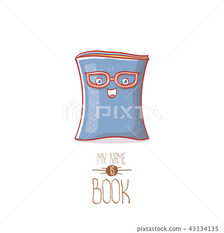 cute cartoon book character with eyes isolated on white background. My name is book vector concept cute cartoon book character with eyes isolated on white background. My name is book vector concept 43134135