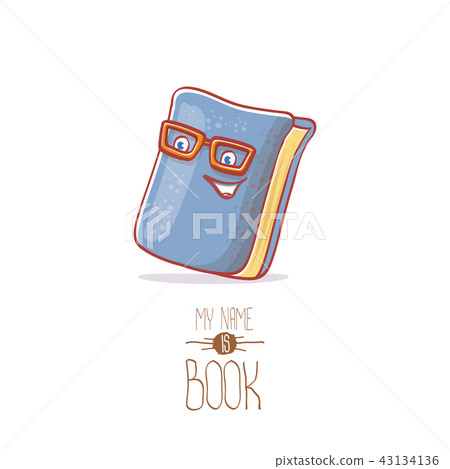 cute cartoon book character with eyes isolated on white background. My name is book vector concept cute cartoon book character with eyes isolated on white background. My name is book vector concept 43134136