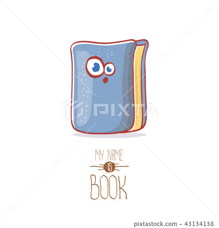 cute cartoon book character with eyes isolated on white background. My name is book vector concept 43134138