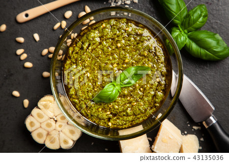 Pesto sauce in a bowl 43135036
