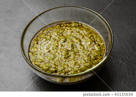 Pesto sauce in a bowl 43135039