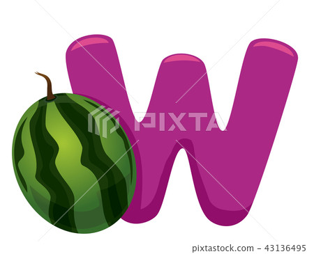 W for Watermelon Illustration W for Watermelon Illustration 43136495