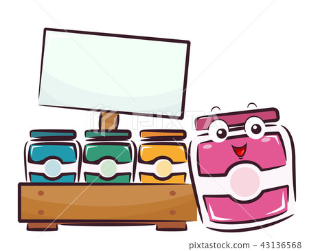 Mascot Fruit Jam Board Illustration Mascot Fruit Jam Board Illustration 43136568