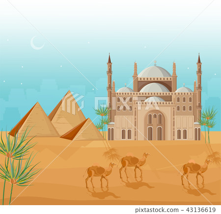 Egypt pyramids card background Vector Egypt pyramids card background Vector 43136619