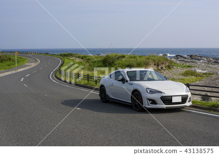 Drive to the sea with a sports car 43138575