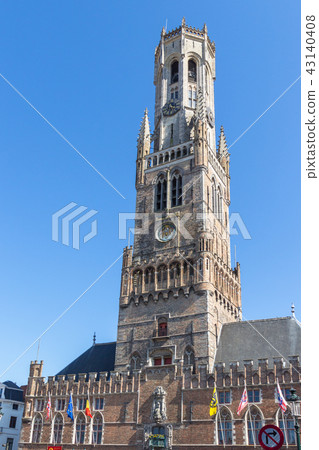 View to Belfry of Bruges medieval bell tower View to Belfry of Bruges medieval bell tower 43140408