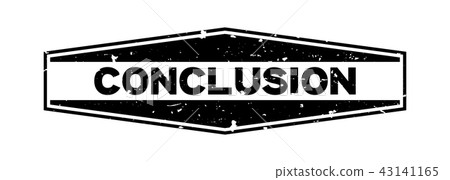 Grunge black conclusion word rubber stamp 43141165