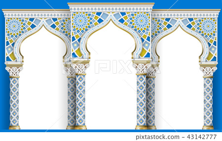 Eastern arch of the mosaic. Carved architecture Eastern arch of the mosaic. Carved architecture 43142777