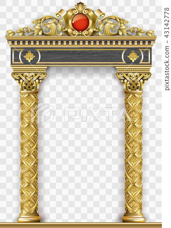 Golden luxury classic arch portal with columns Golden luxury classic arch portal with columns 43142778