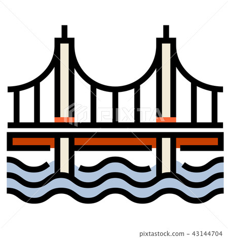 Bridge LineColor illustration Bridge LineColor illustration 43144704