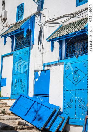 Street in the town of Sidi Bou Said, Tunisia Street in the town of Sidi Bou Said, Tunisia 43144946
