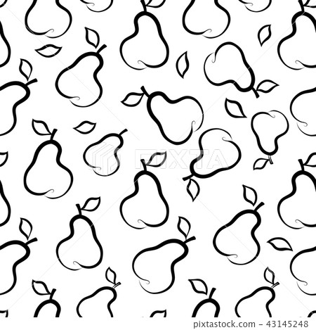 Fruit seamless pattern. Pear ornamental background 43145248